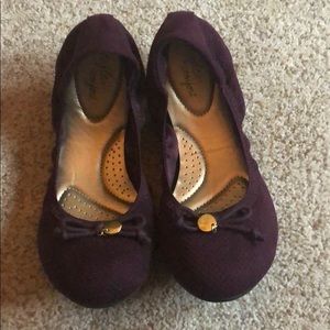 Burgundy flats